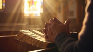 Open Bible with hands